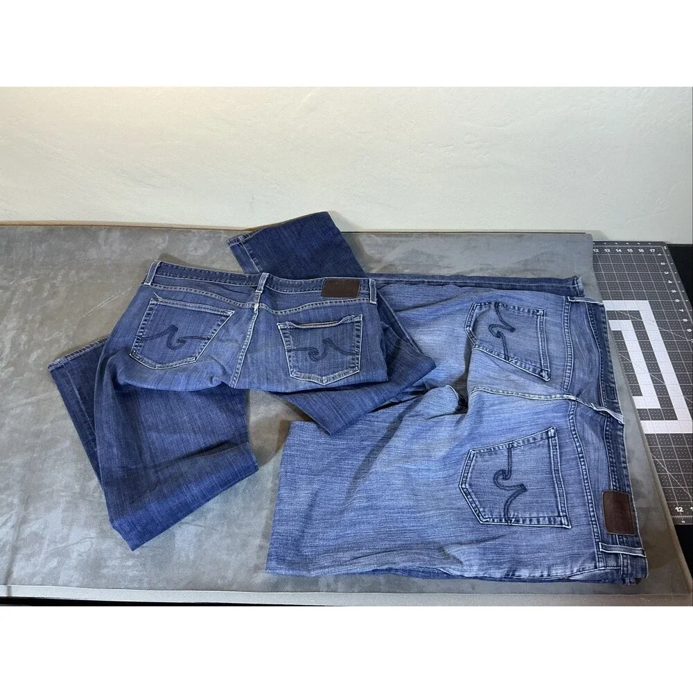 AG Adriano Goldschmied 38x34 Two 2 Pair Of Mens Jeans The Protege Straight Leg